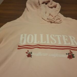 Hollister Pink Hoodie with Floral Design